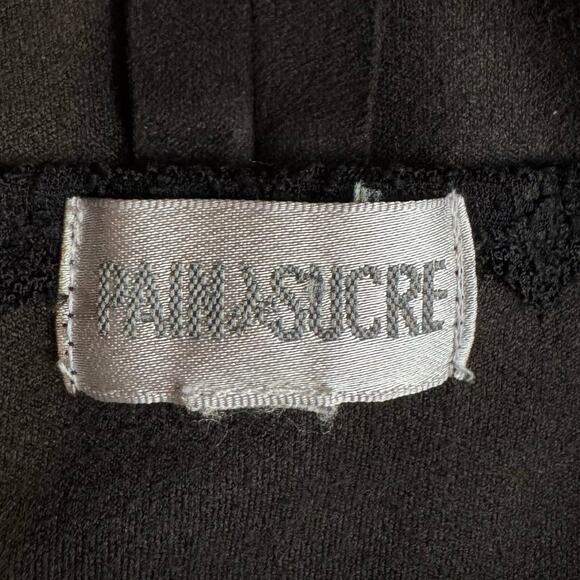 Pain de Sucre Faux Suede Waterfall Open Front Jacket OS Black Witchy Lagenlook - Picture 9 of 11